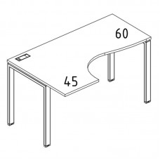 Стол эргономичный левый "Классика" на металлокаркасе UNO (120x90x75) 45*